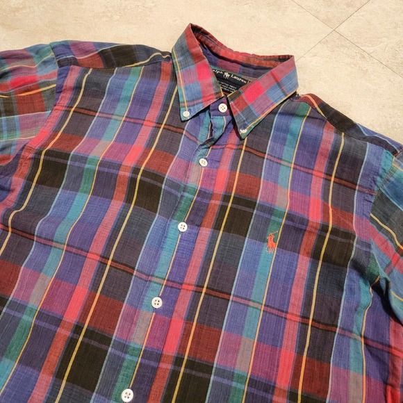 Polo Ralph Lauren Other - VTG 90s Polo Ralph Lauren Mens L Large Long Sleeve Button Down Shirt Handwoven
